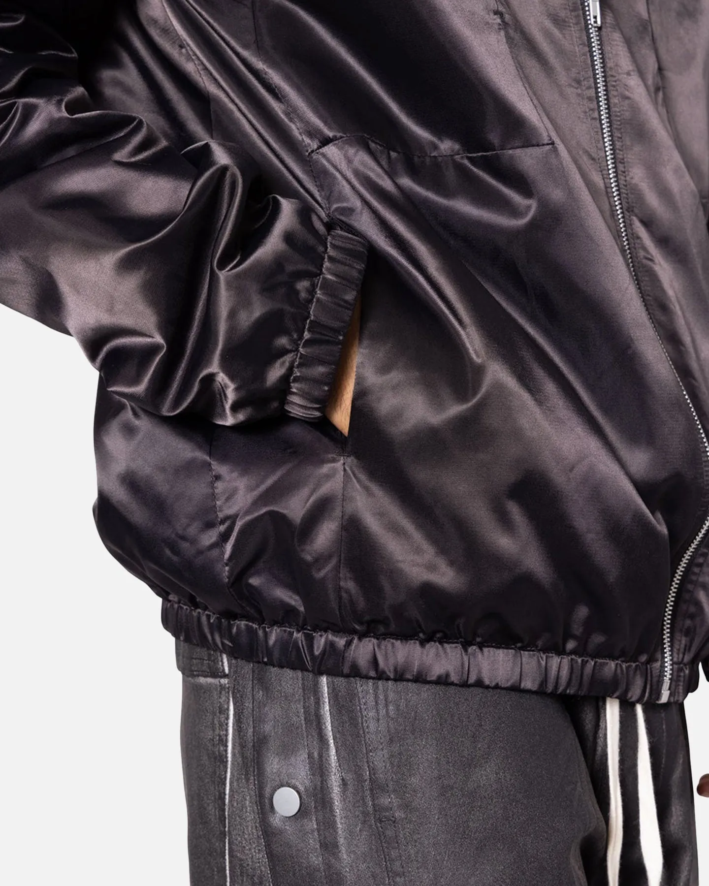 MNML Full Zip Paneled Fight Jacket Black