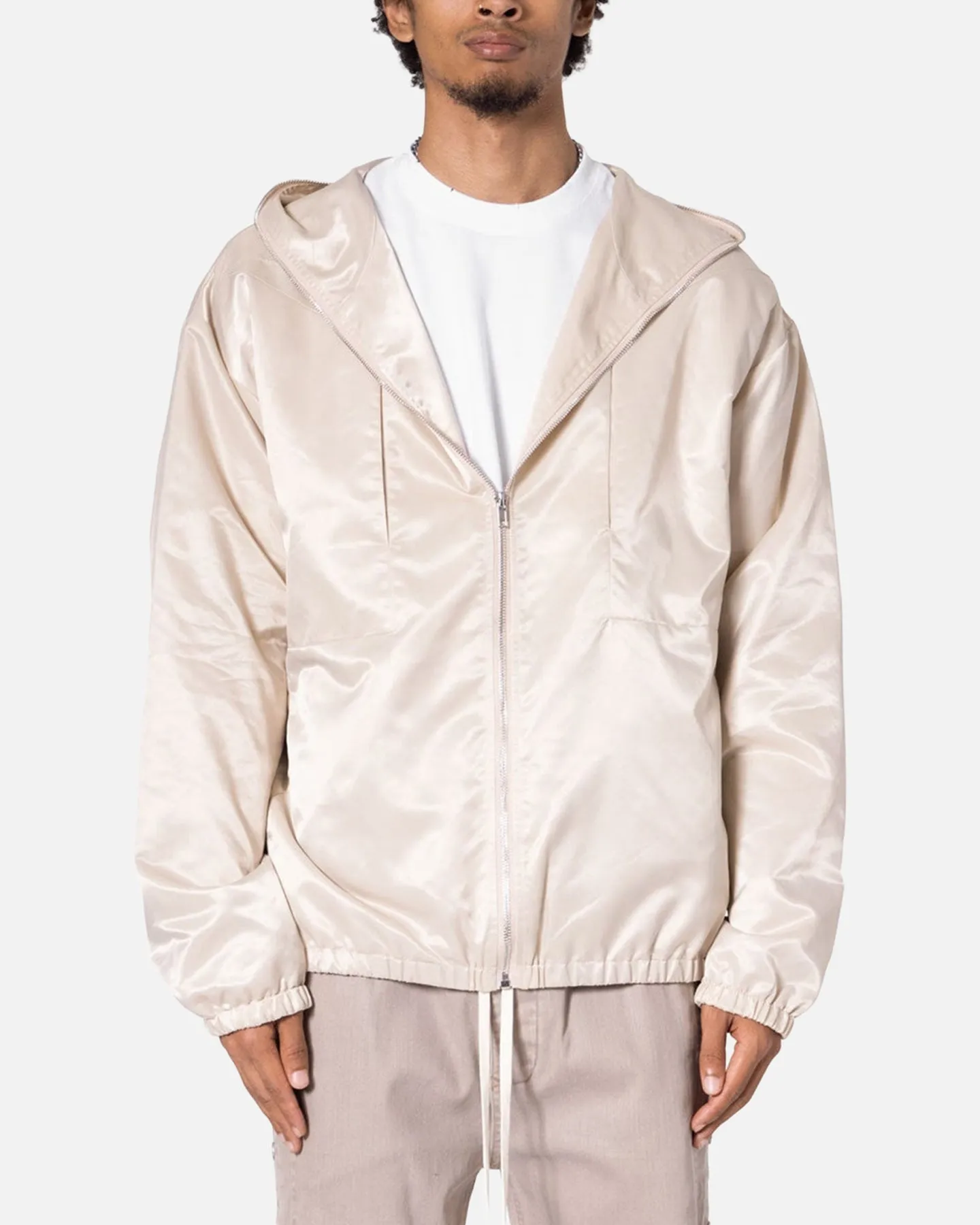 MNML Full Zip Paneled Fight Jacket Stone