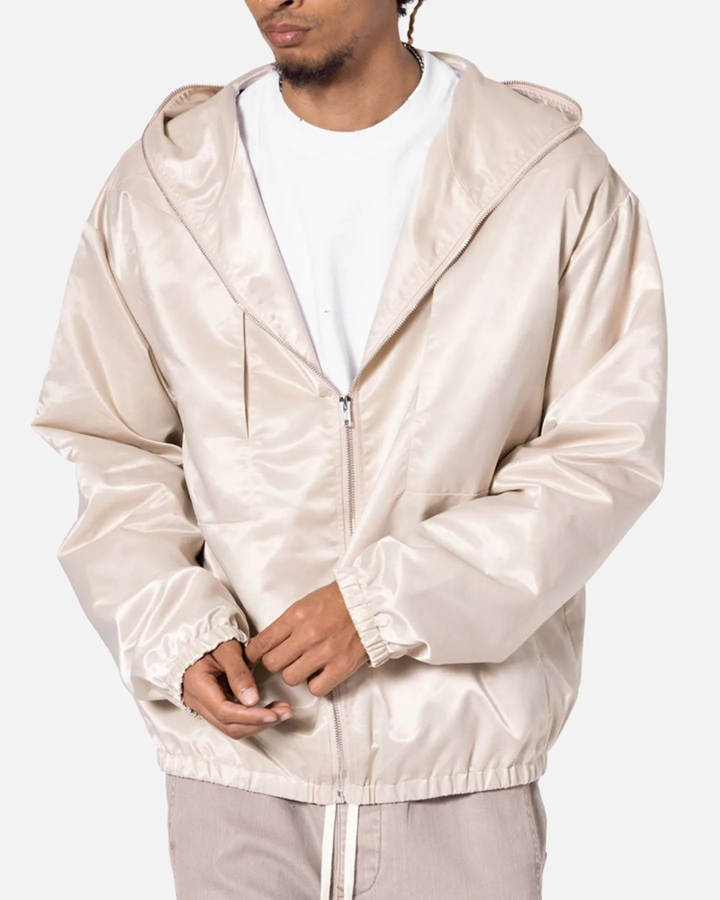 MNML Full Zip Paneled Fight Jacket Stone