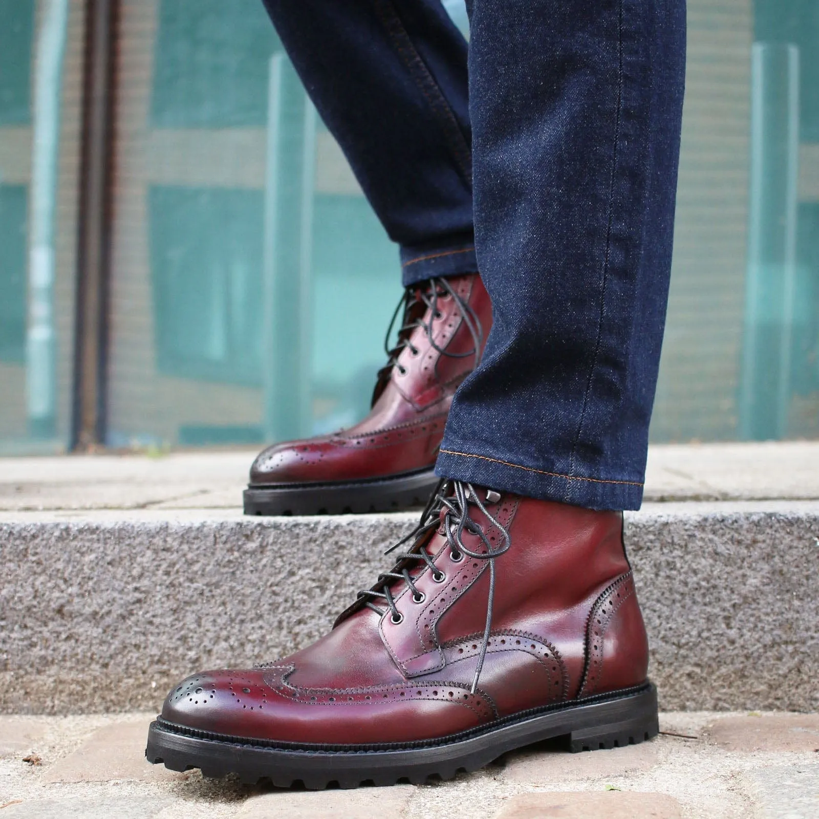 Montana Wingtip Brogue Boot Oxblood