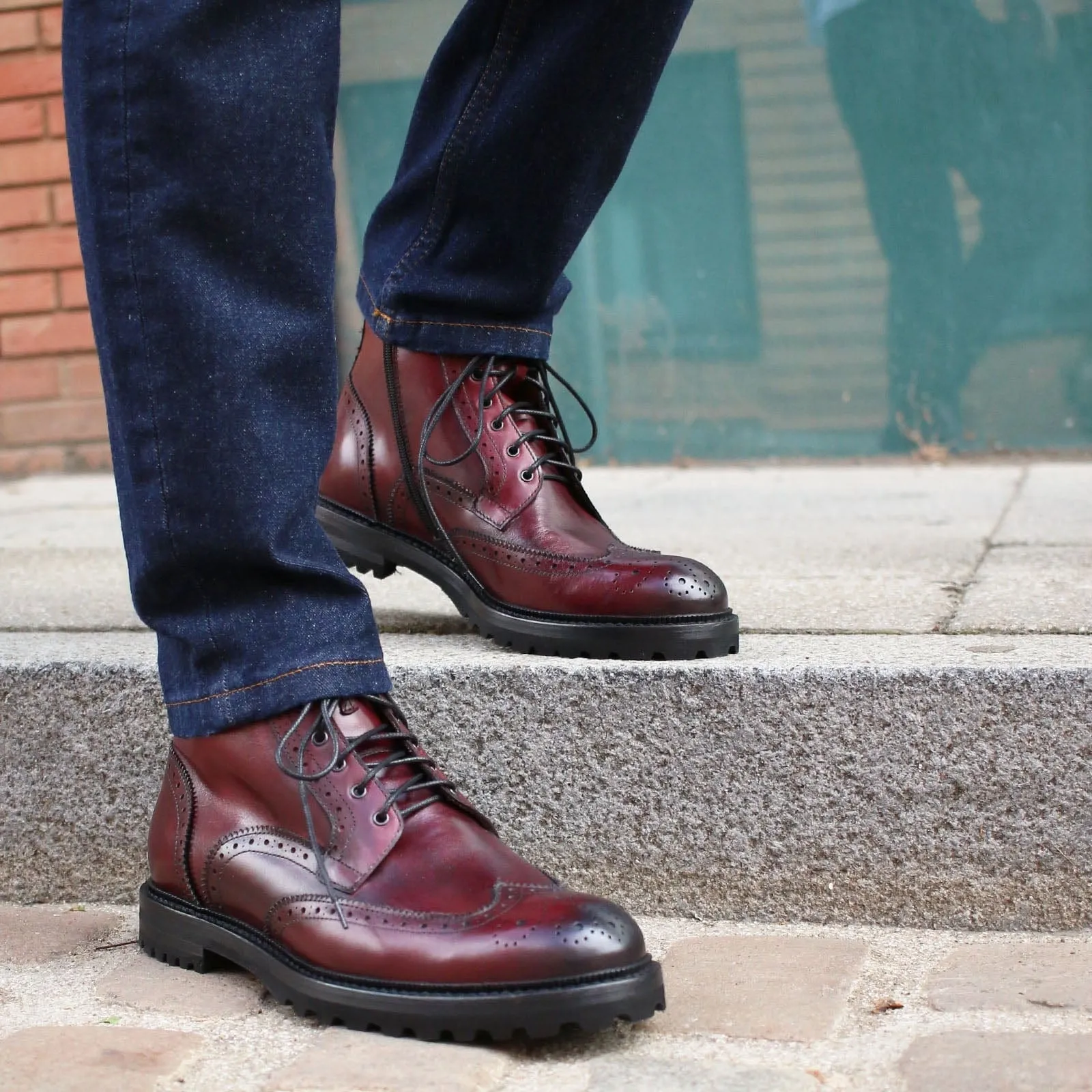 Montana Wingtip Brogue Boot Oxblood