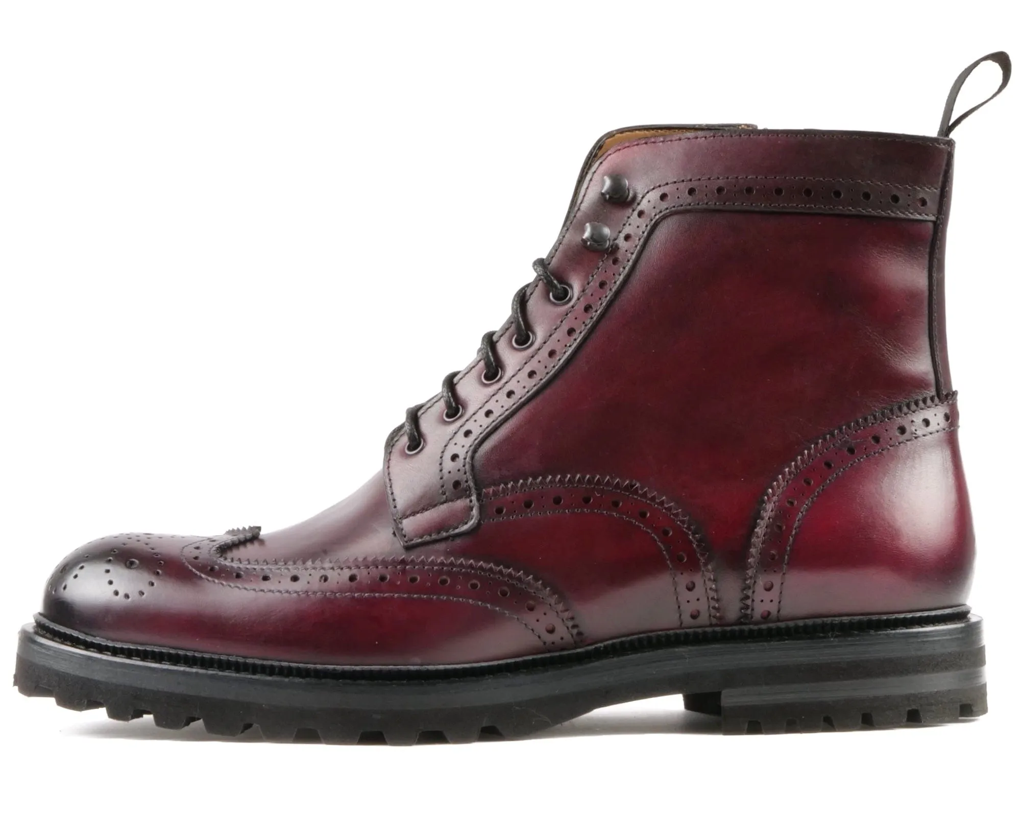 Montana Wingtip Brogue Boot Oxblood