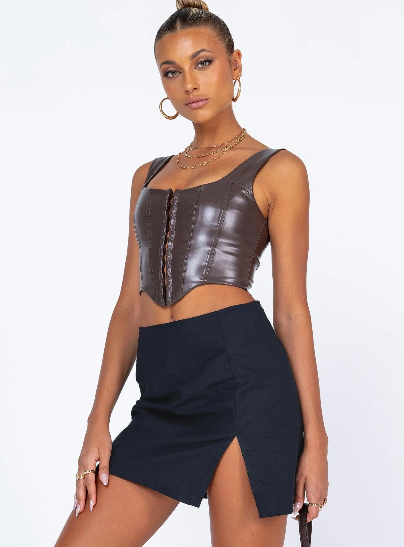 Motel Sheny Mini Skirt Black