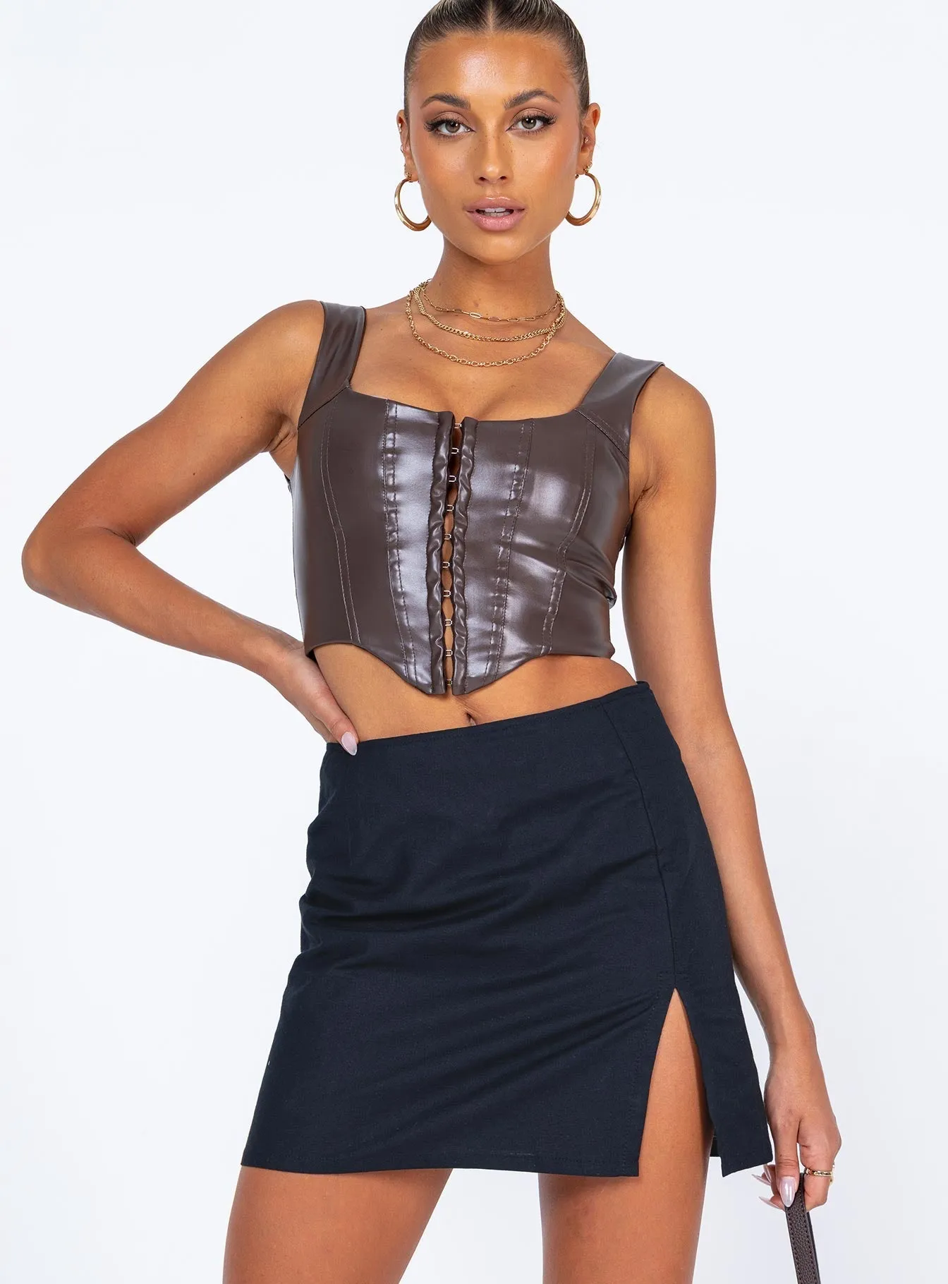 Motel Sheny Mini Skirt Black