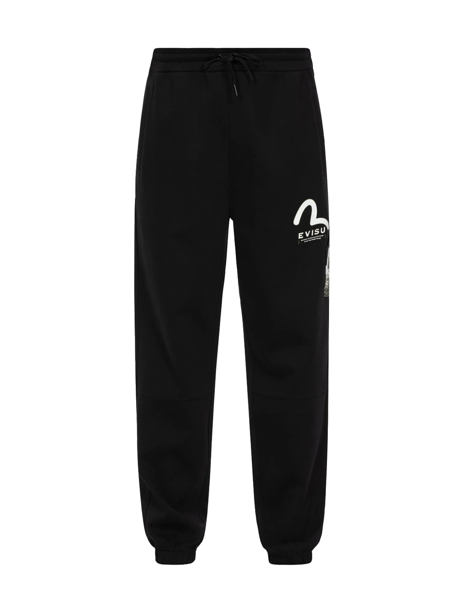 Multi Pocket and Logo Print Loose Fit Sweatpants