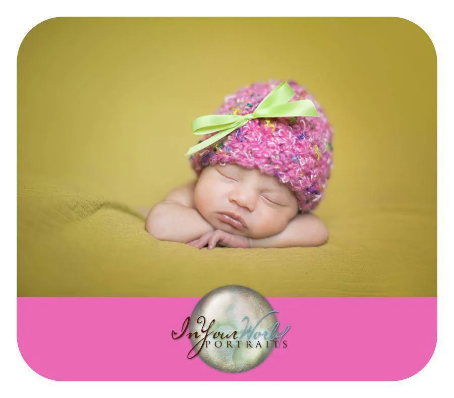 Newborn Baby Hat in Bright Pink Confetti