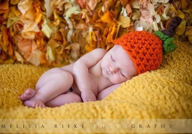 Newborn Hat Pumpkin Orange Halloween