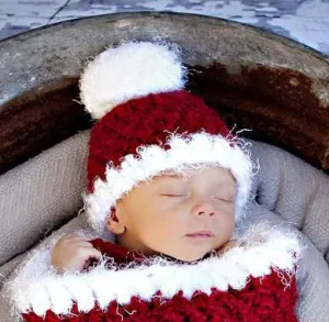 Newborn Santa Claus Pom Hat