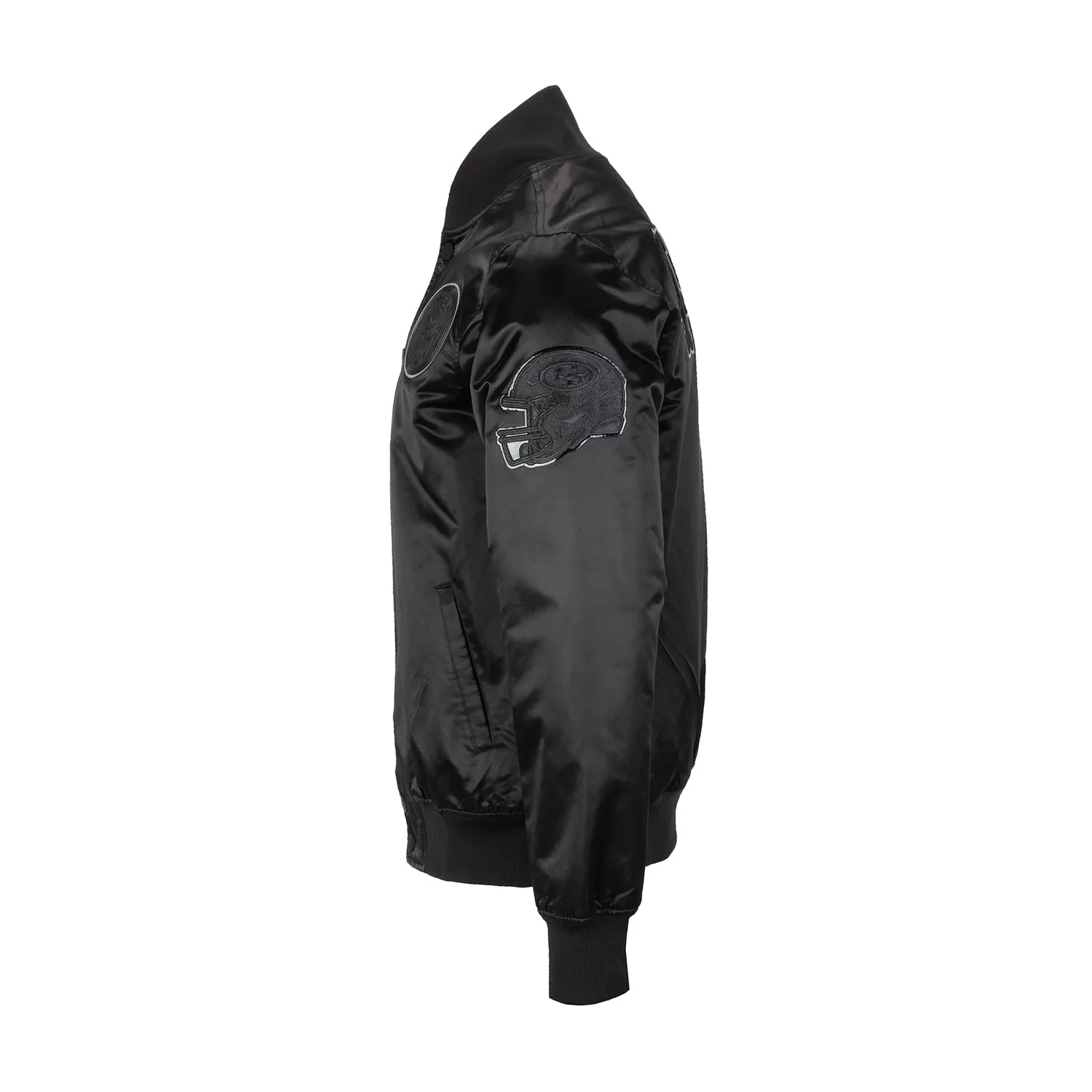 Niners Triple Black Satin Jacket - Mens