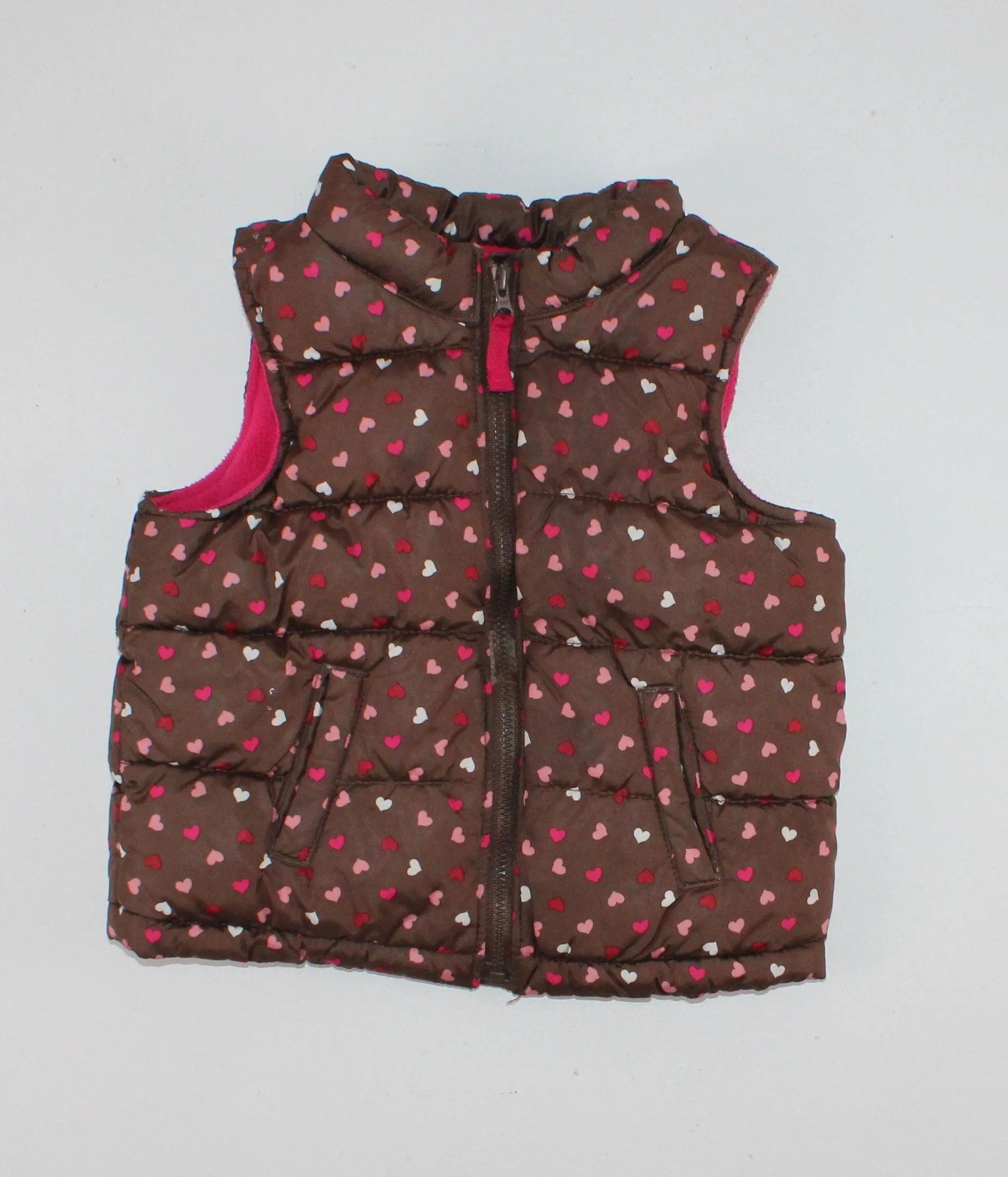 OLD NAVY BROWN HEART VEST 18-24M PRE-LOVED