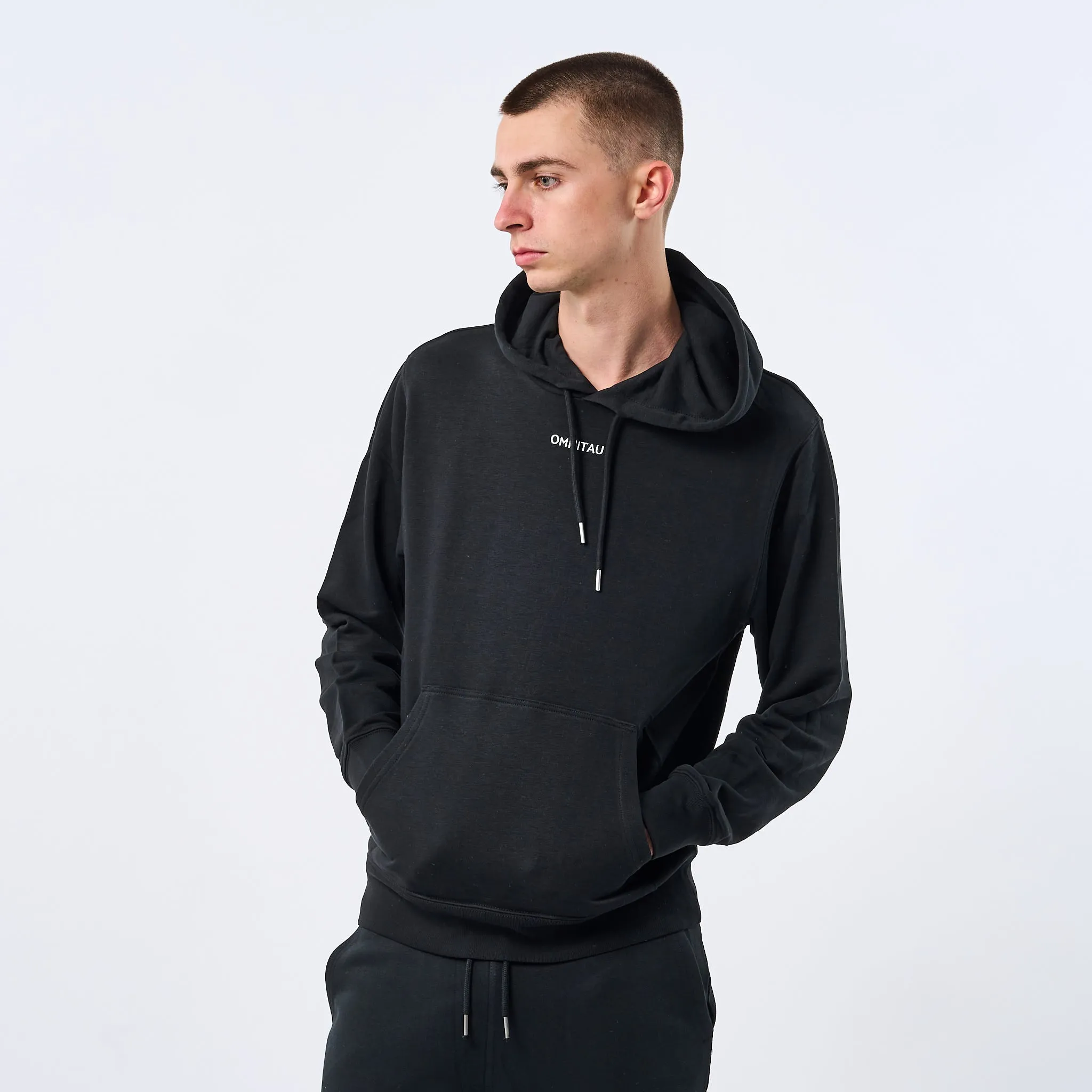 Omnitau Men's Presence Organic Cotton Medium Fit Hoodie - Black