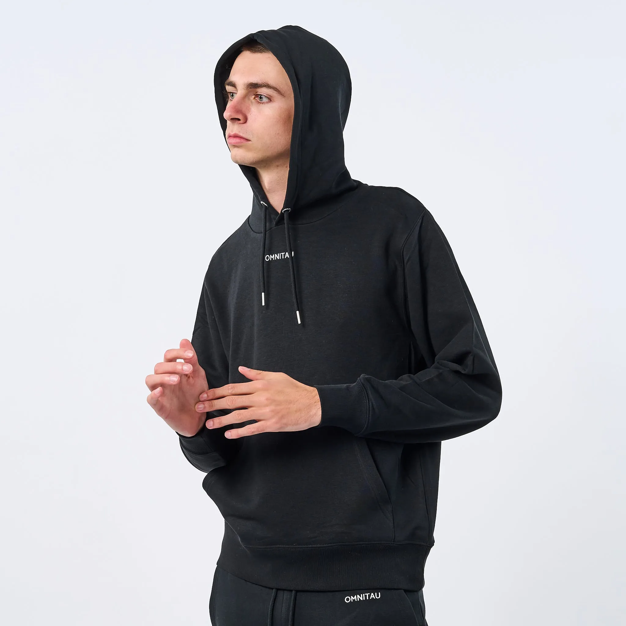 Omnitau Men's Presence Organic Cotton Medium Fit Hoodie - Black