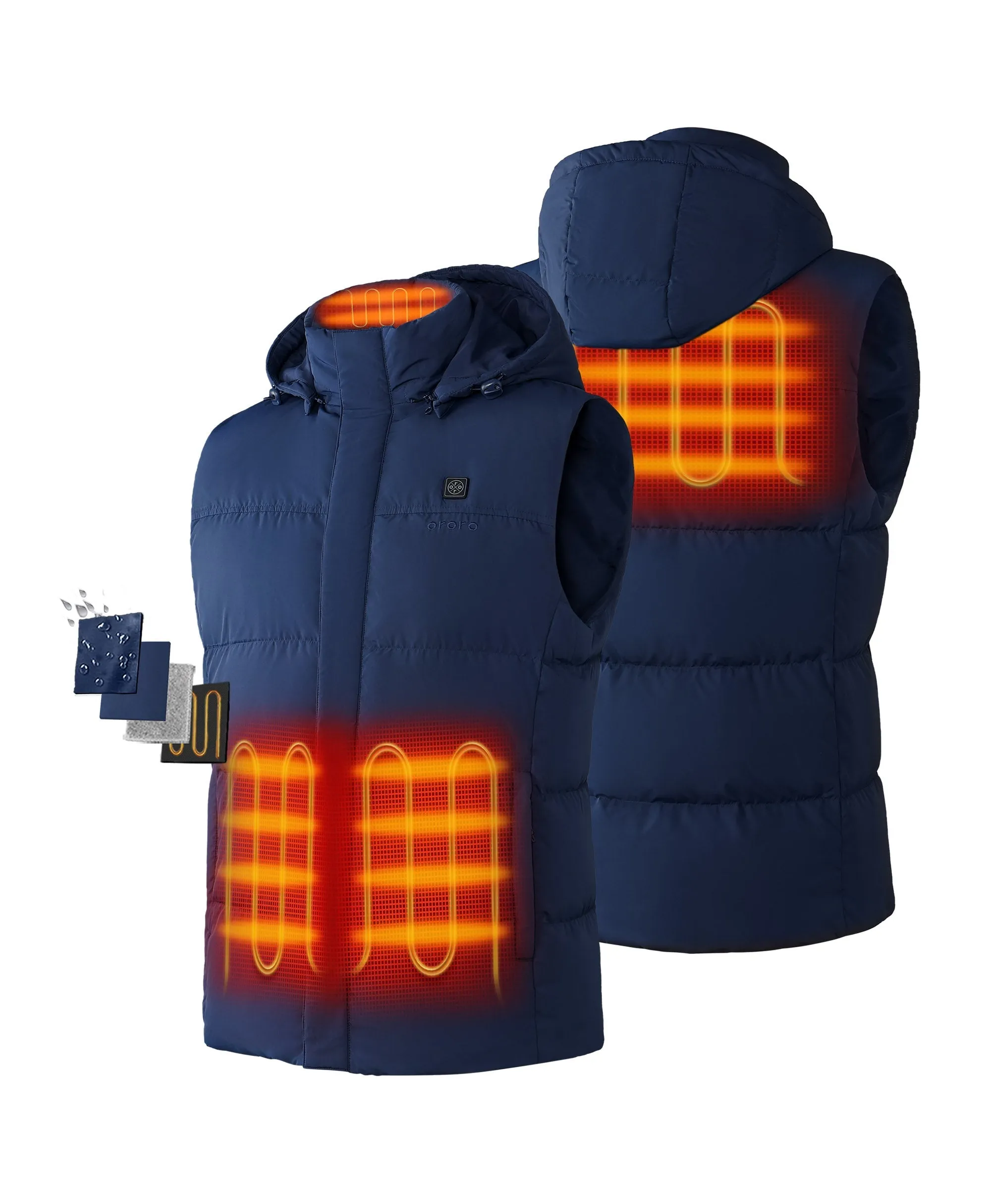 (Open-Box) Men's Heated Down Vest (Battery Set Not Included)