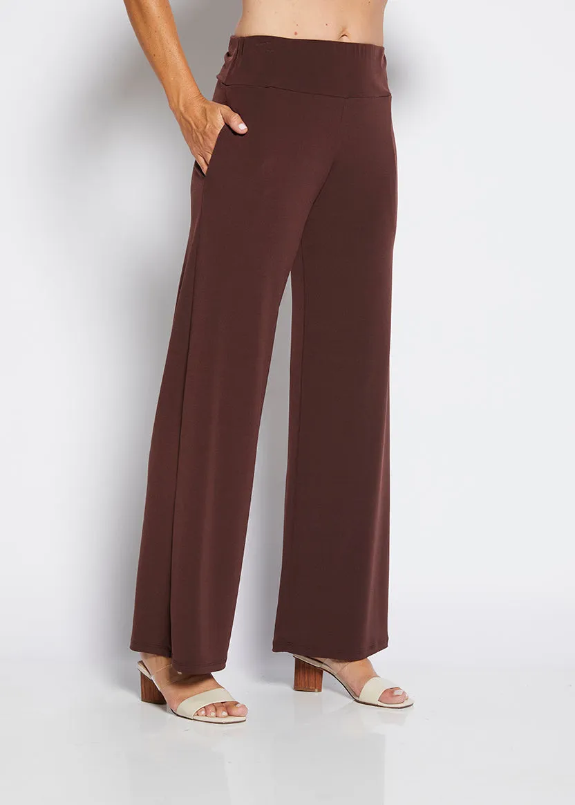 Paltrow jersey wide leg pant in Chocolate