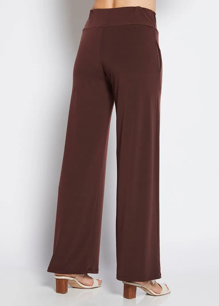 Paltrow jersey wide leg pant in Chocolate