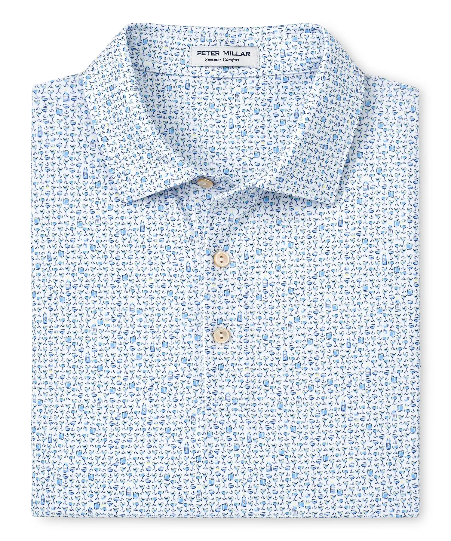 Peter Millar Short Sleeve Whiskey Print Polo Knit Shirt