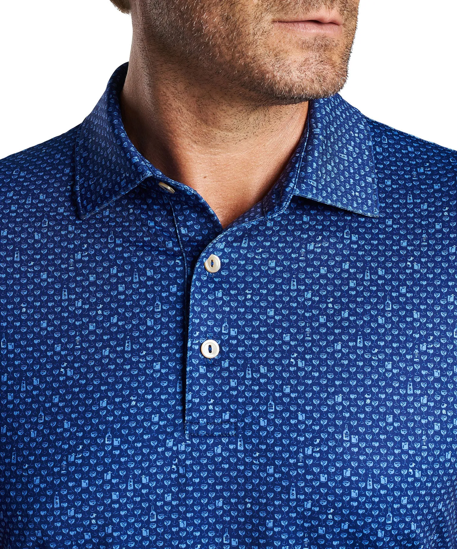 Peter Millar Short Sleeve Whiskey Print Polo Knit Shirt