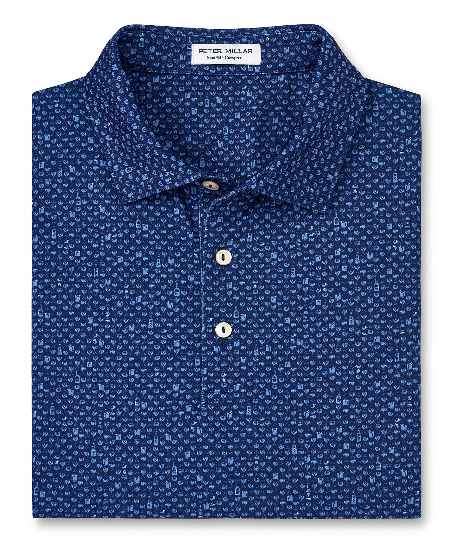 Peter Millar Short Sleeve Whiskey Print Polo Knit Shirt