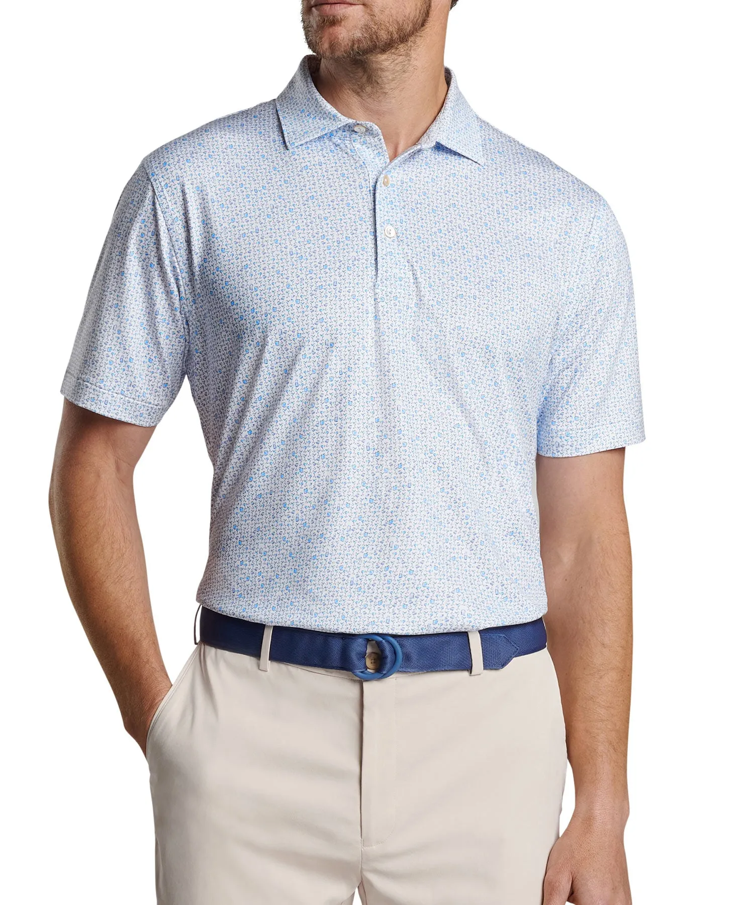 Peter Millar Short Sleeve Whiskey Print Polo Knit Shirt