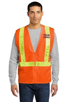 Port Authority Enhanced Visibility Branded Vests, Safety Orange/ Reflective