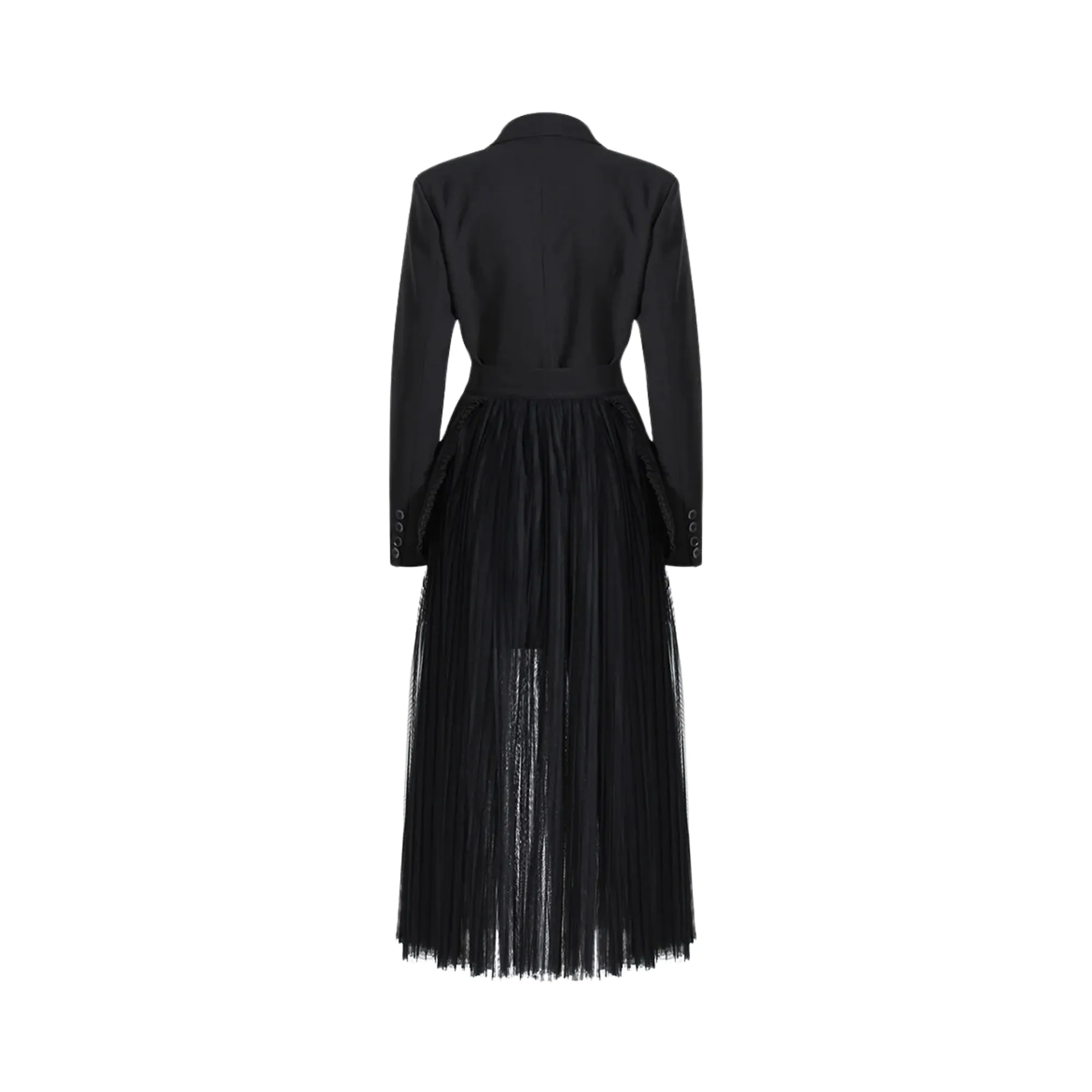 Pre Order:  Black Blazer Fringe Skirt Set