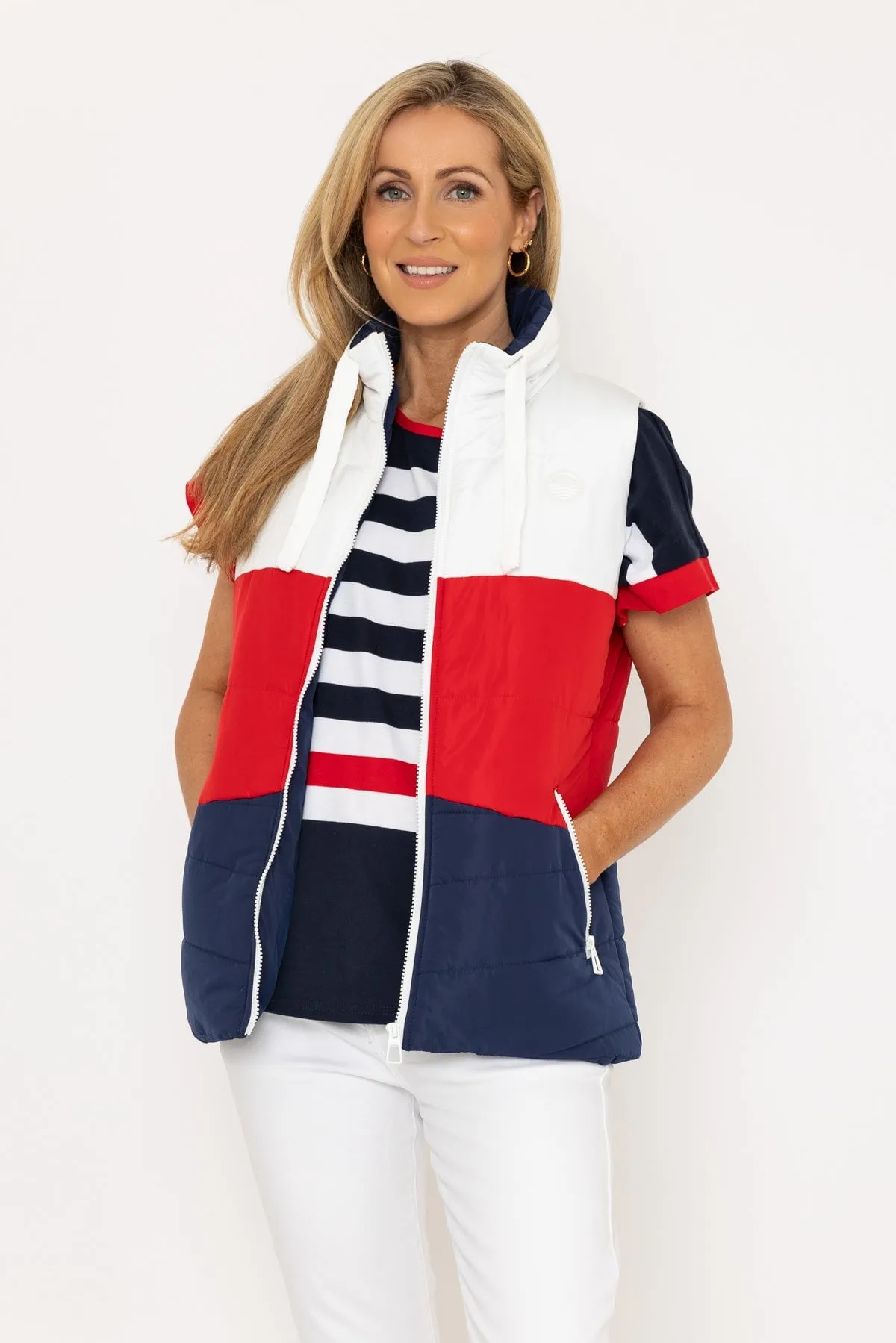 Quilted Colour Block Gilet