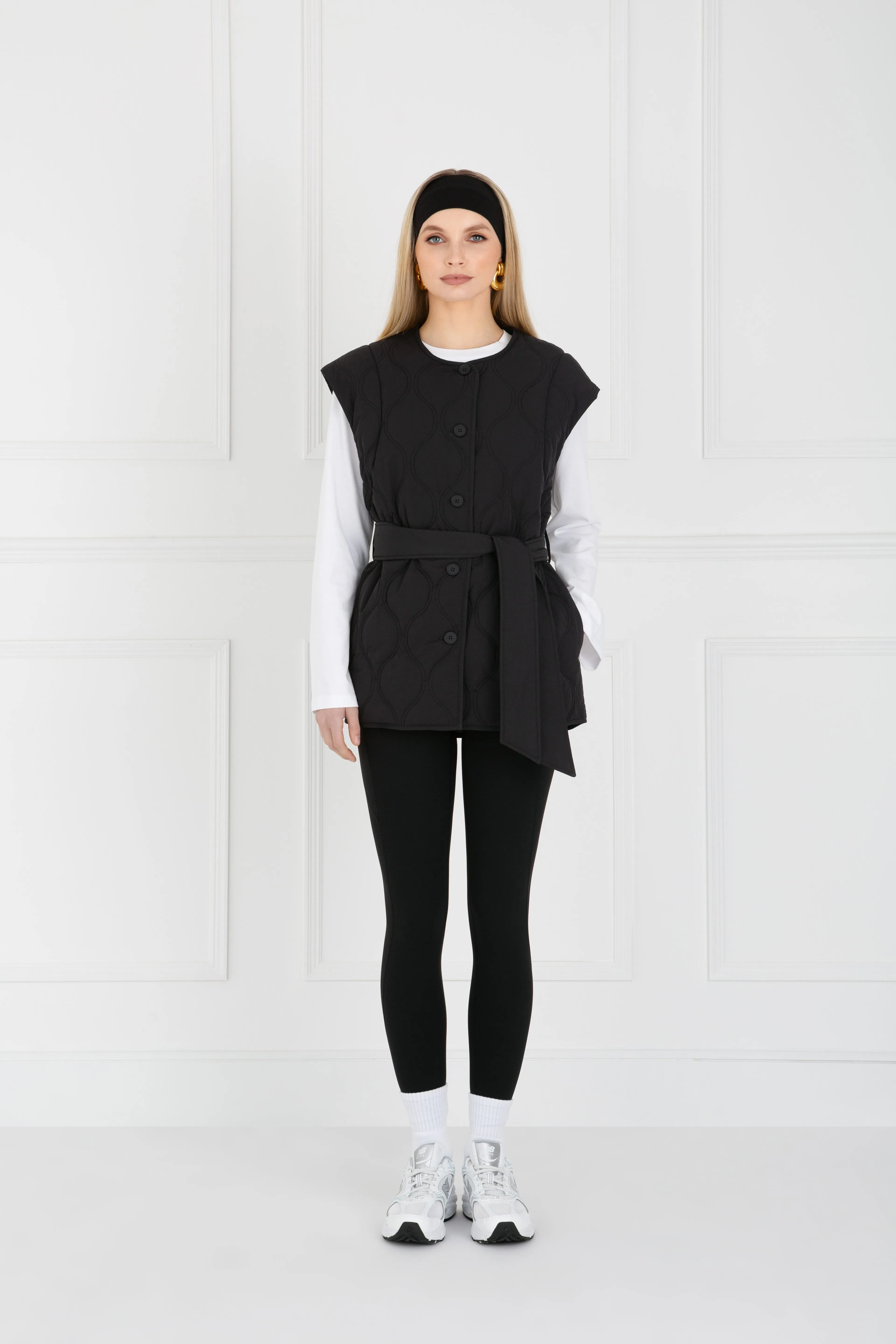 "The Nicola" - Quilted Gilet Jacket (Black)