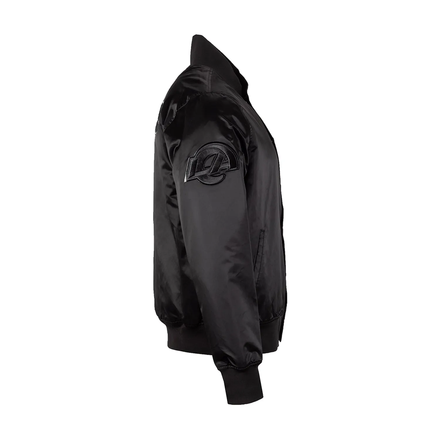 Rams Triple Black Satin Jacket - Mens