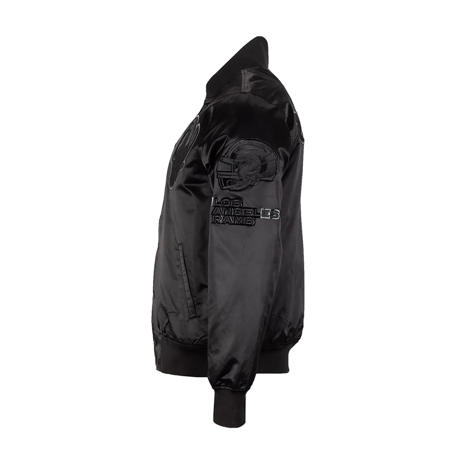 Rams Triple Black Satin Jacket - Mens