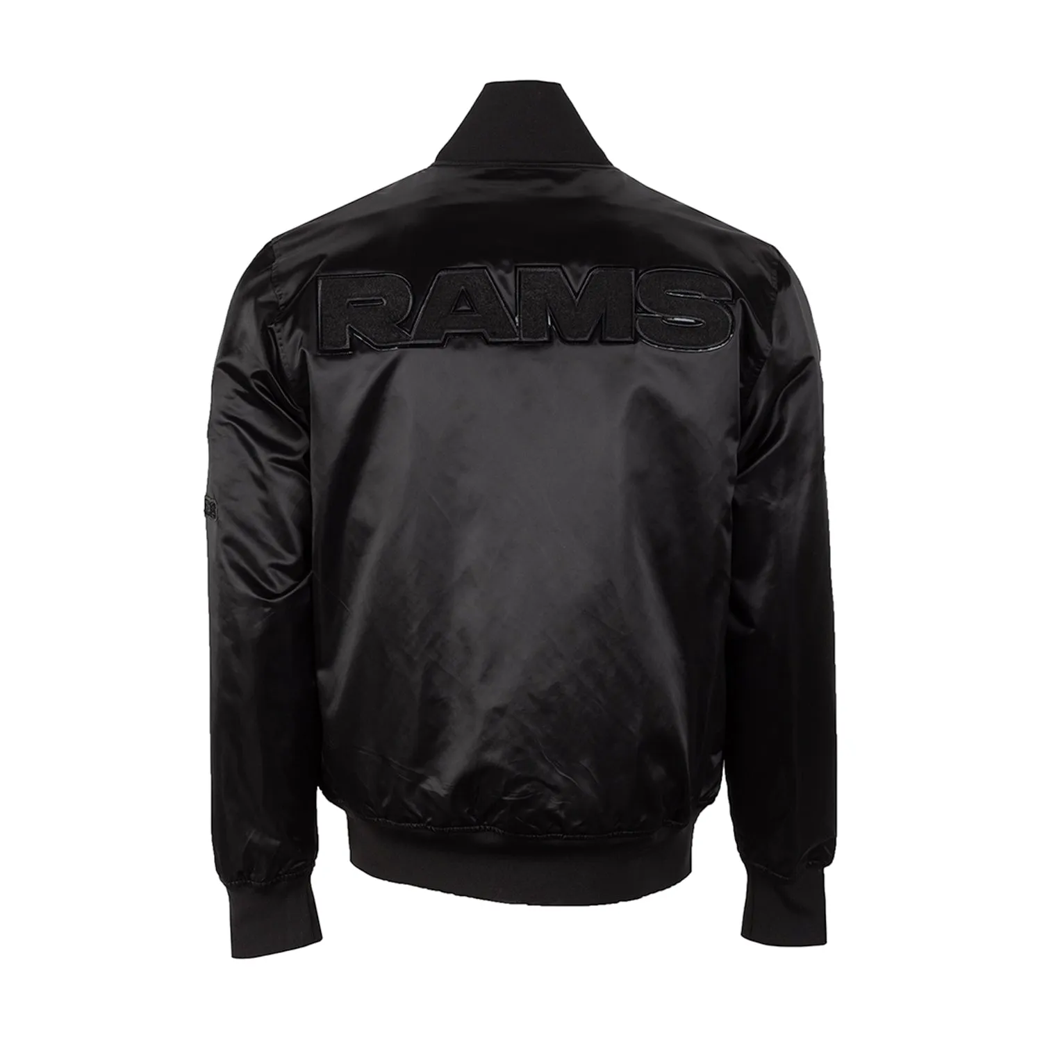 Rams Triple Black Satin Jacket - Mens