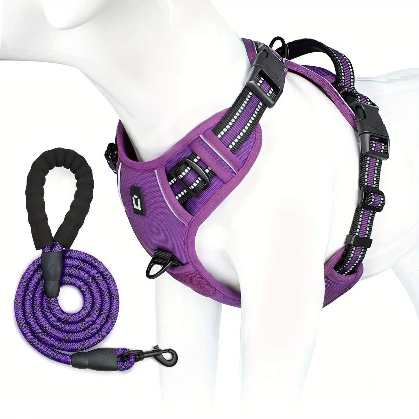 Reflective Escape-Proof Dog Harness - No Pull Vest with 5ft Leash