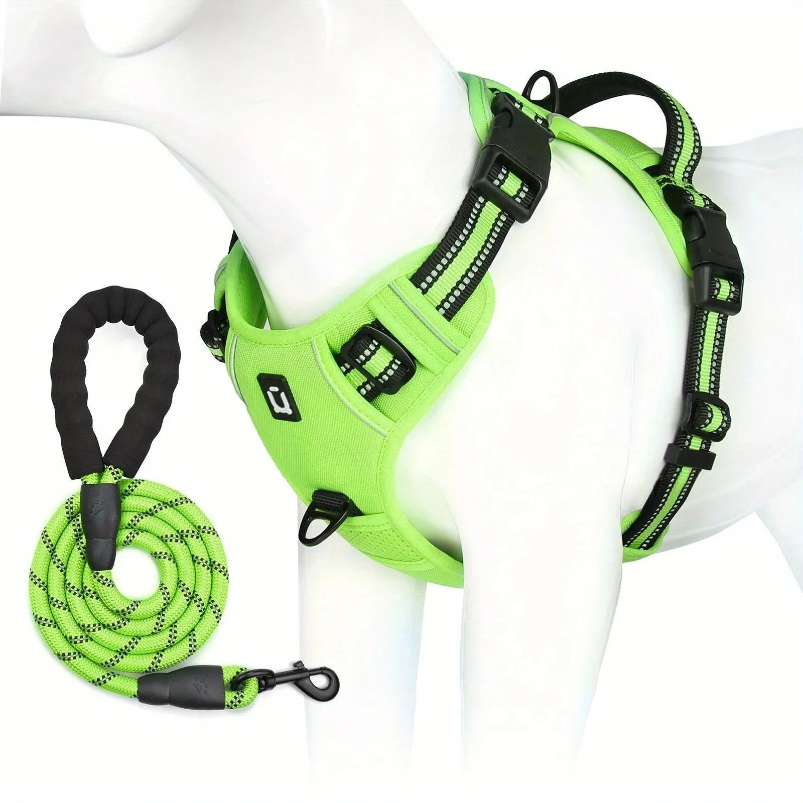 Reflective Escape-Proof Dog Harness - No Pull Vest with 5ft Leash