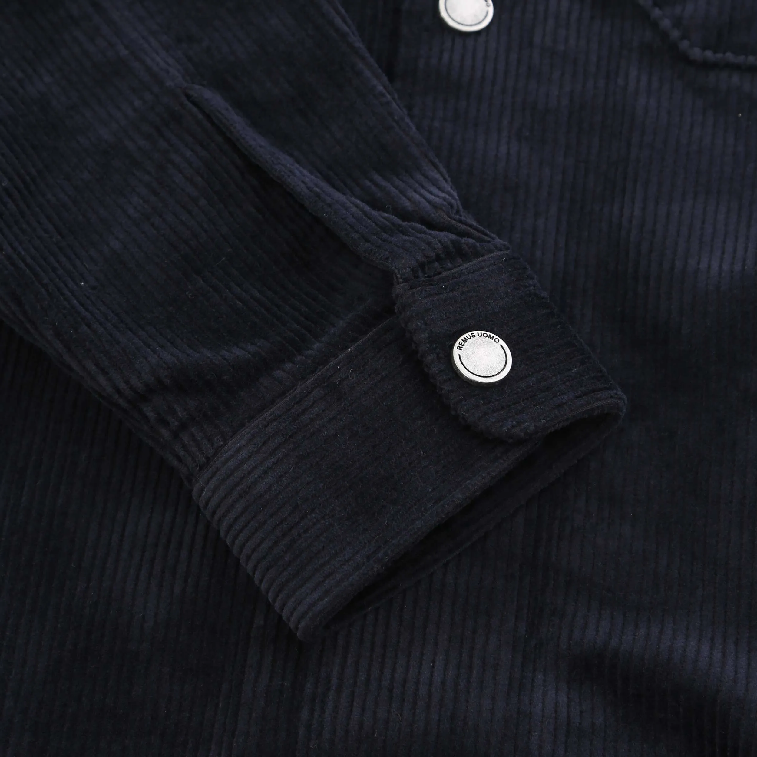 Remus Uomo Cord Shacket Overshirt in Navy