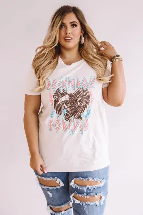 Rock N' Roll Forever Shift Tee In Stone Curves