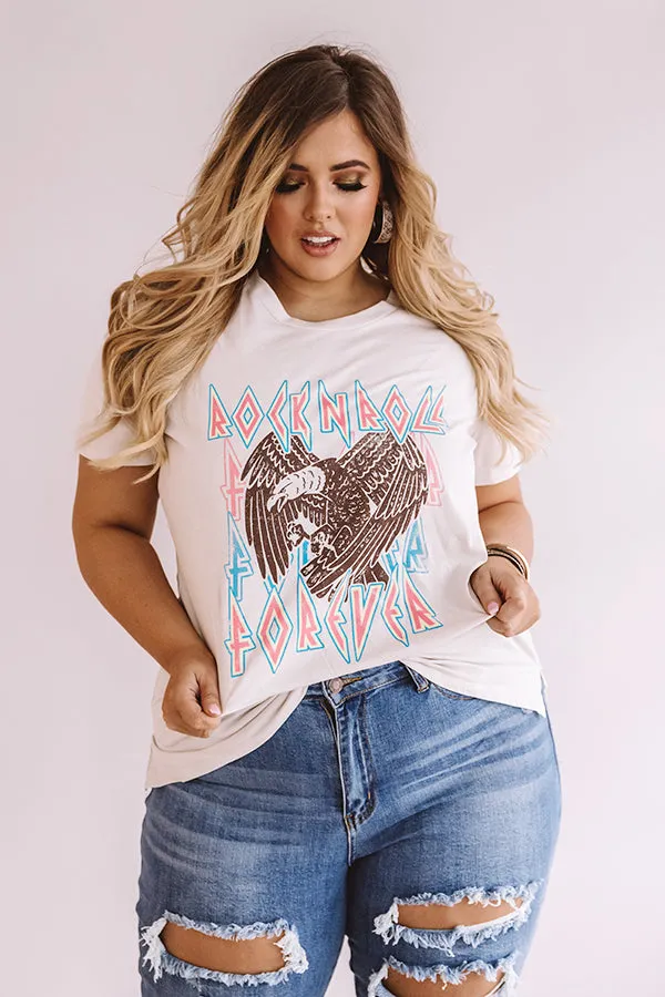 Rock N' Roll Forever Shift Tee In Stone Curves