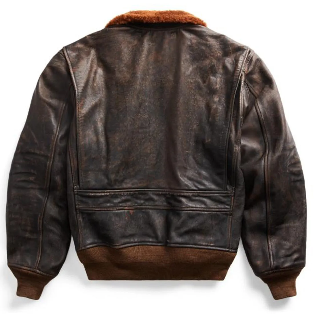 RRL by Ralph Lauren Shearling Leather Jacket Black / Brown