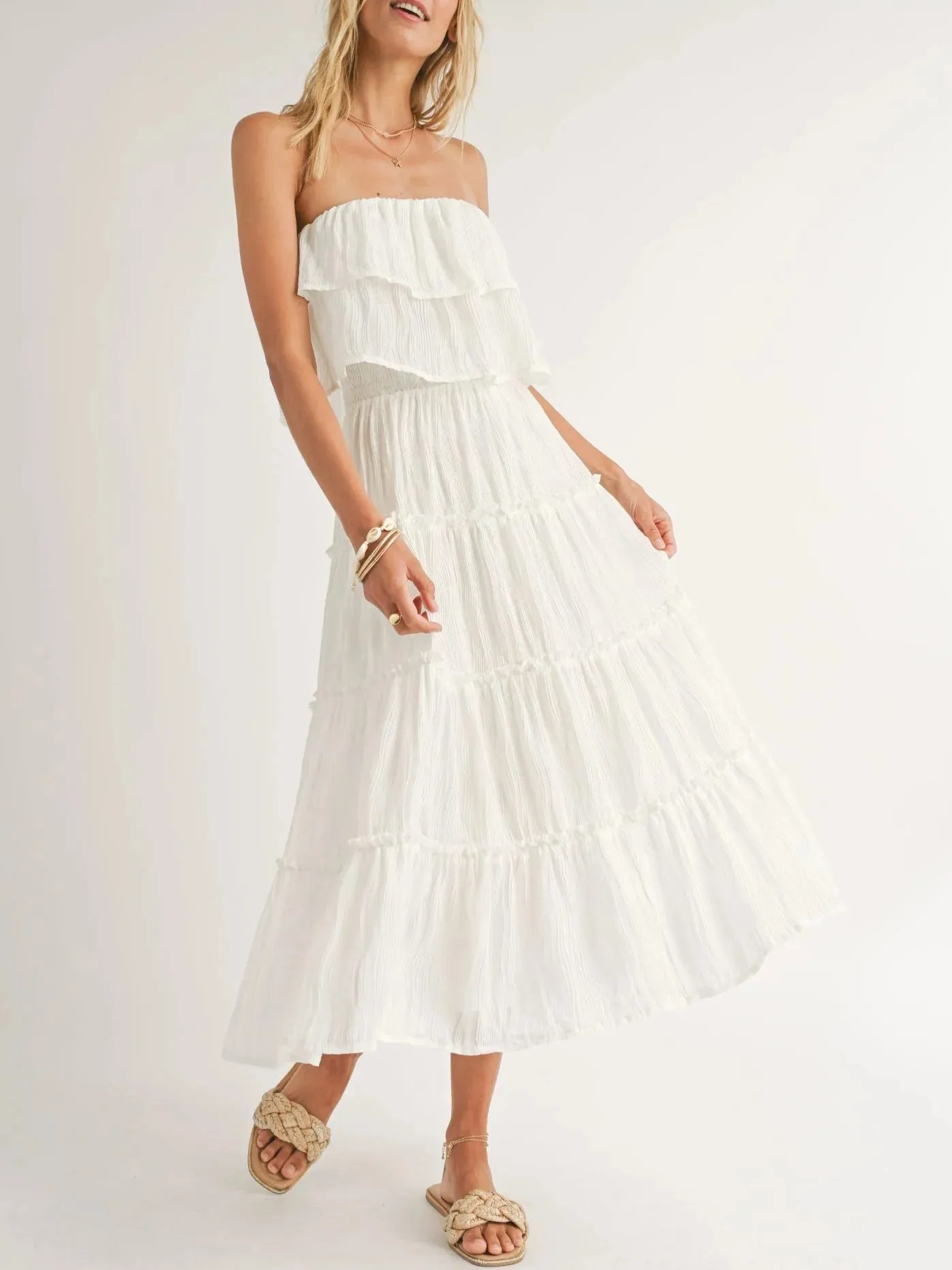 Sadie & Sage Main Squeeze Tube Ruffle Tier Dress