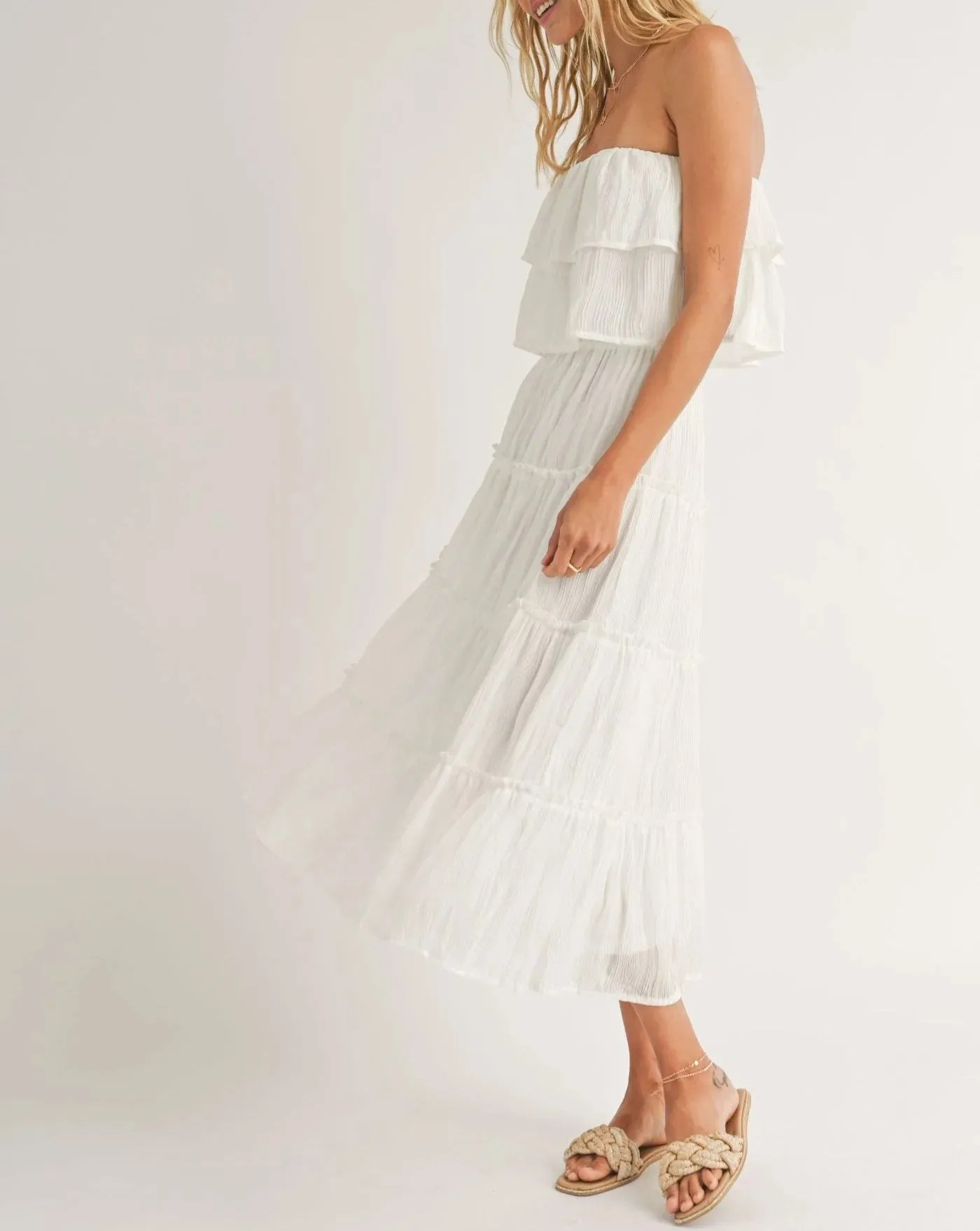 Sadie & Sage Main Squeeze Tube Ruffle Tier Dress