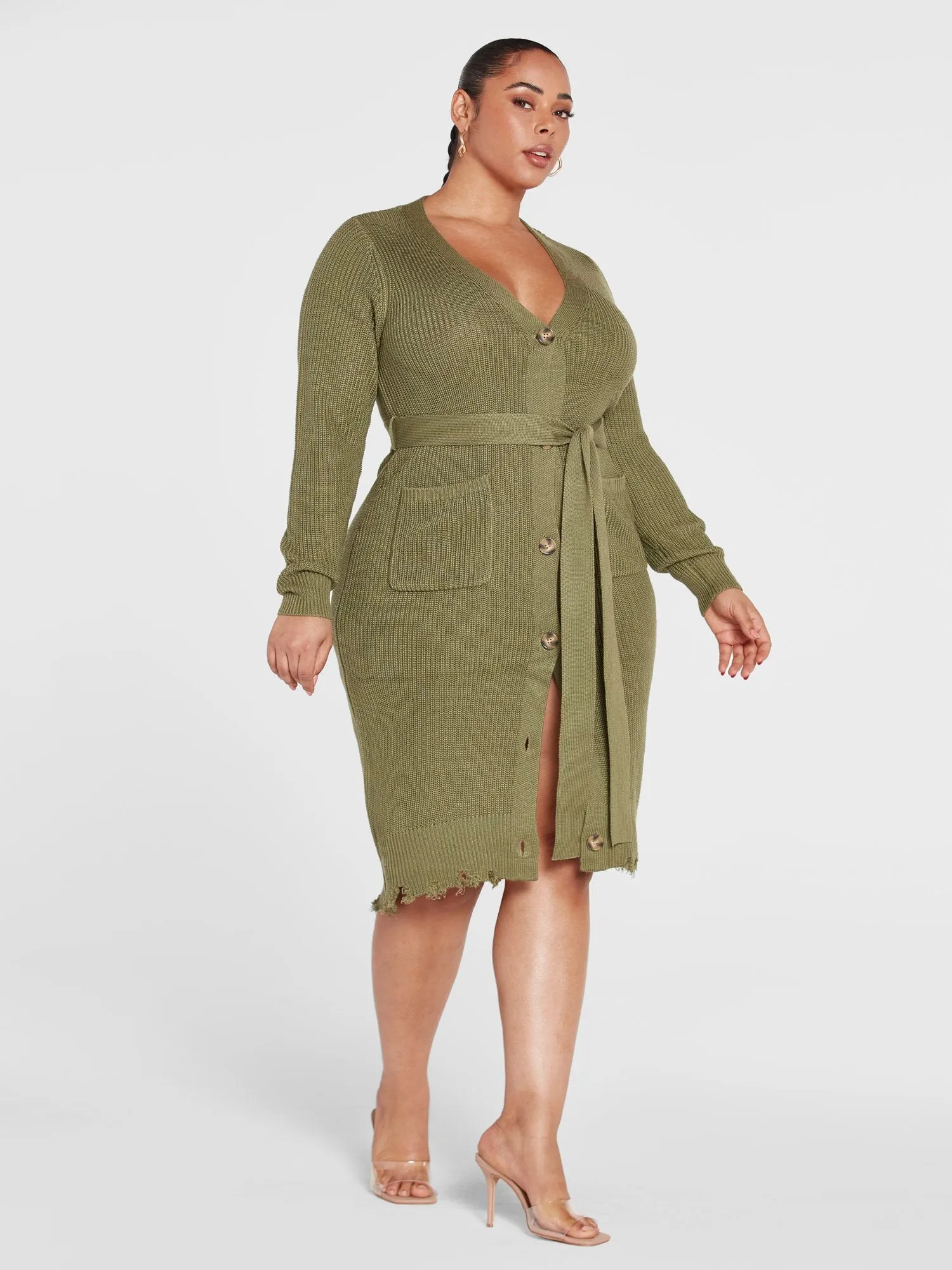 Sami Belted Cardigan Sweater Dress