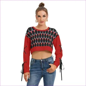 Scaled Women's Lace Up Long Sleeve Cropped Sweatshirt