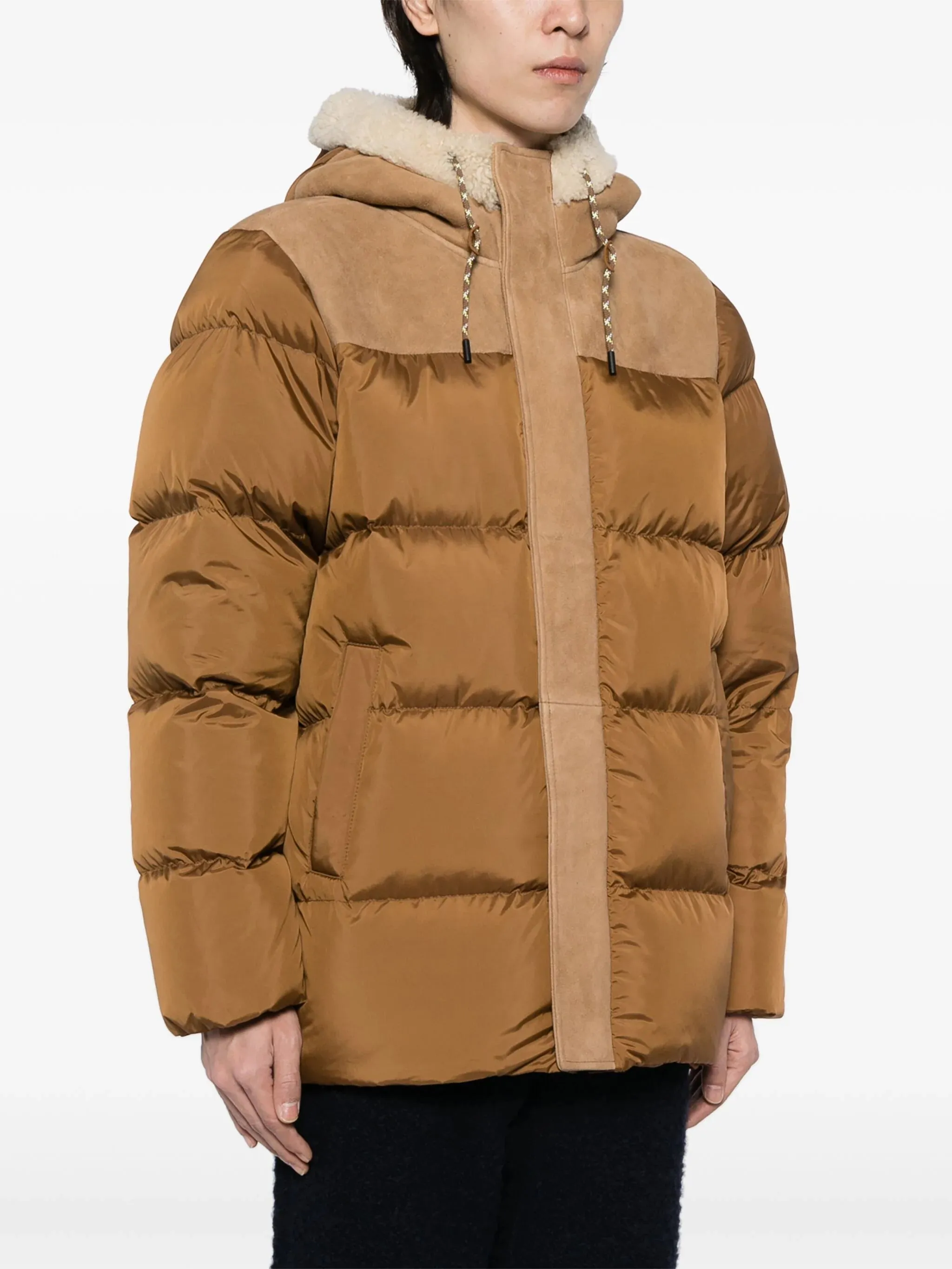 Shasta Shearling-Trim Hood Padded Jacket