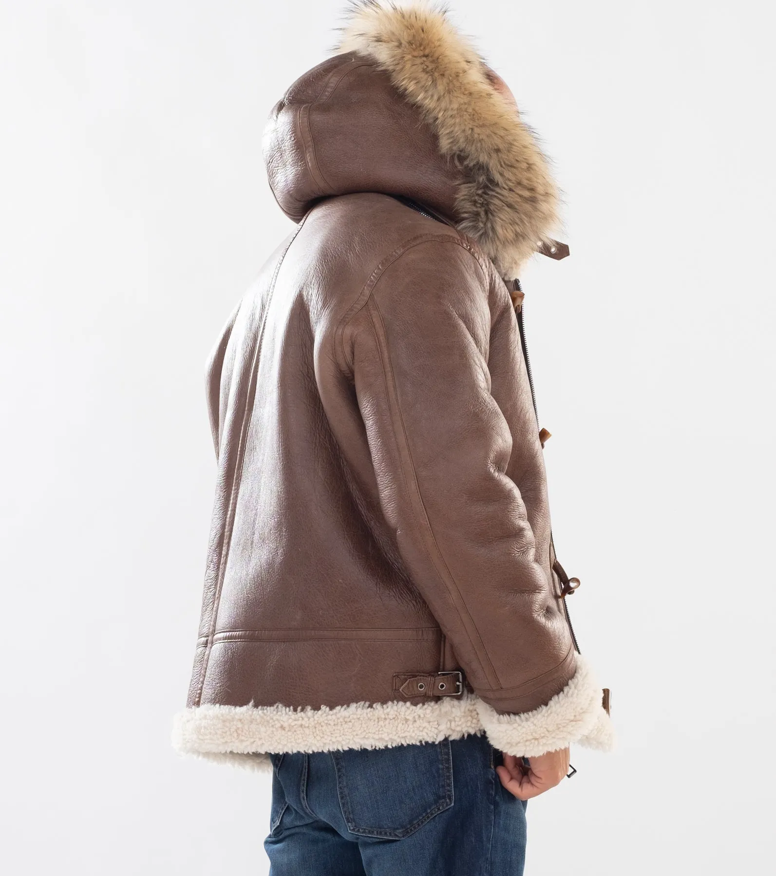 Shearling Sheepskin Aviator Jacket- B3 With Toggles Style #810