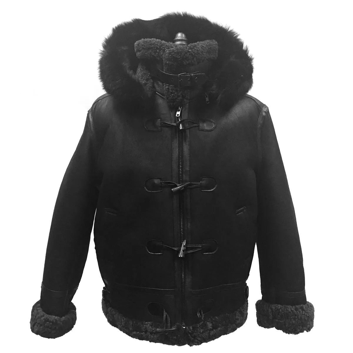 Shearling Sheepskin Aviator Jacket- B3 With Toggles Style #810