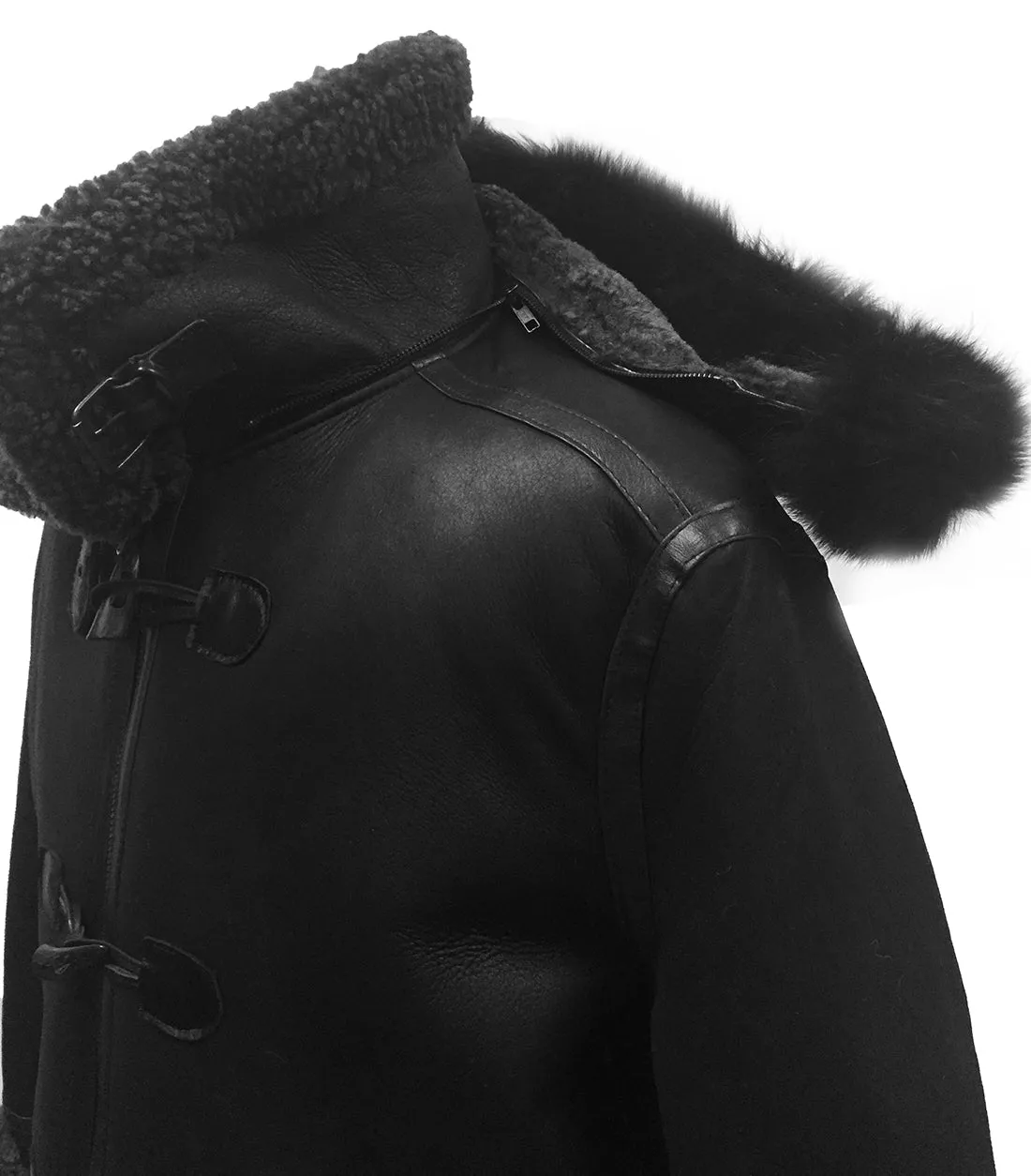 Shearling Sheepskin Aviator Jacket- B3 With Toggles Style #810