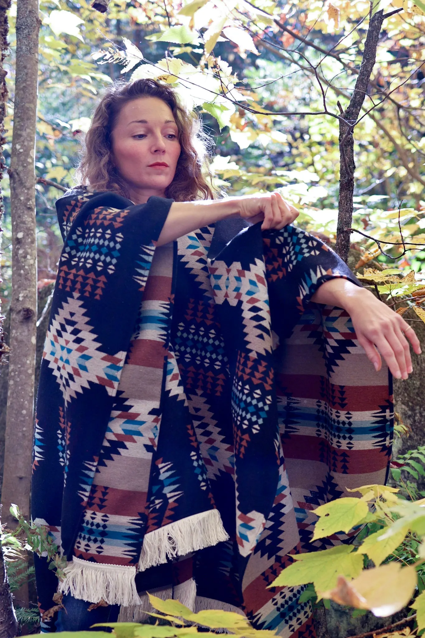 Signature Camino Blanket-Shawl - Azul