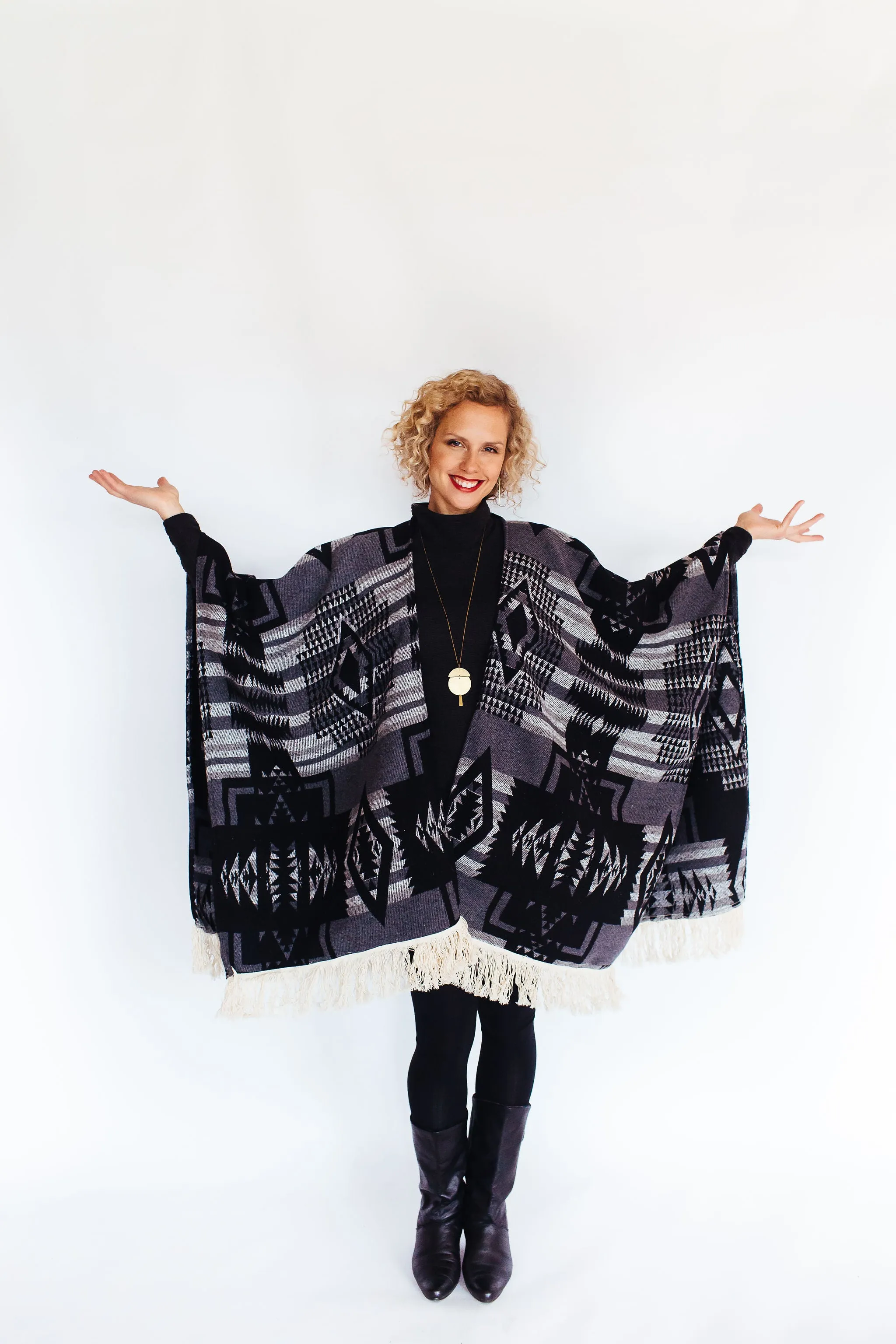 Signature Camino Blanket-Shawl  - Raven