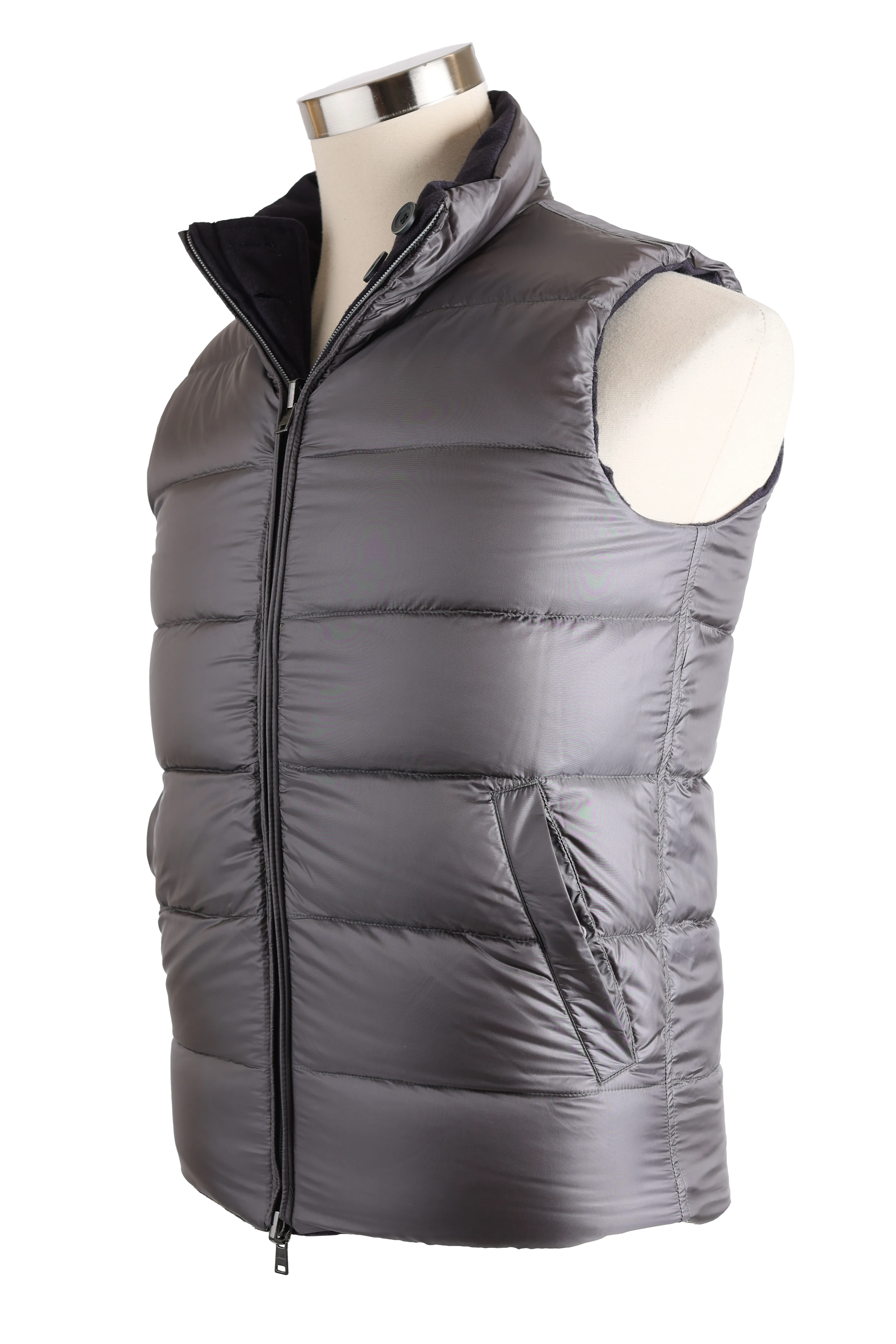 Silk-Cashmere Reversible Water Repellent Down Vest