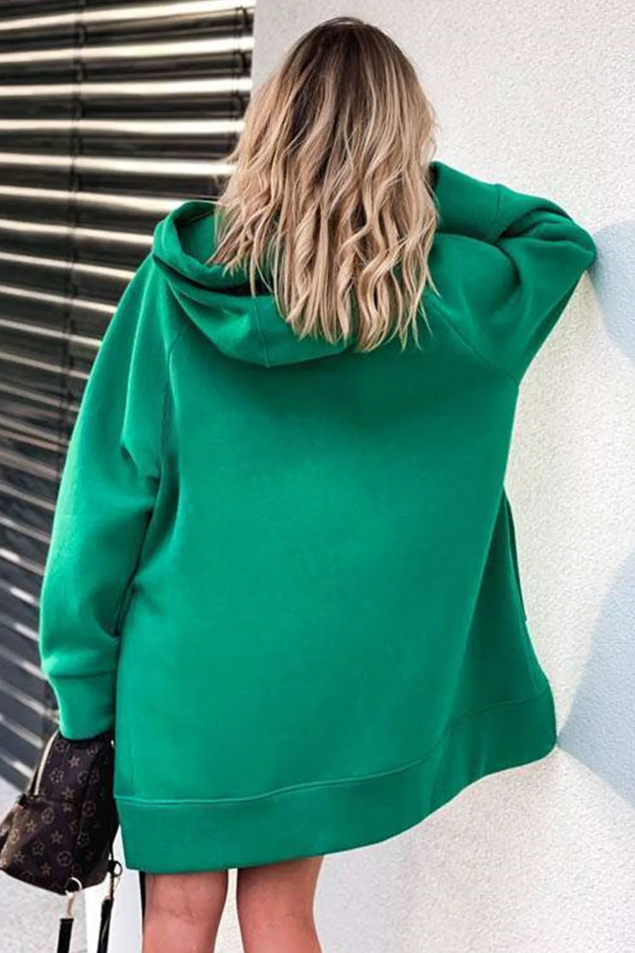 Solid Slit Hem Hoodie