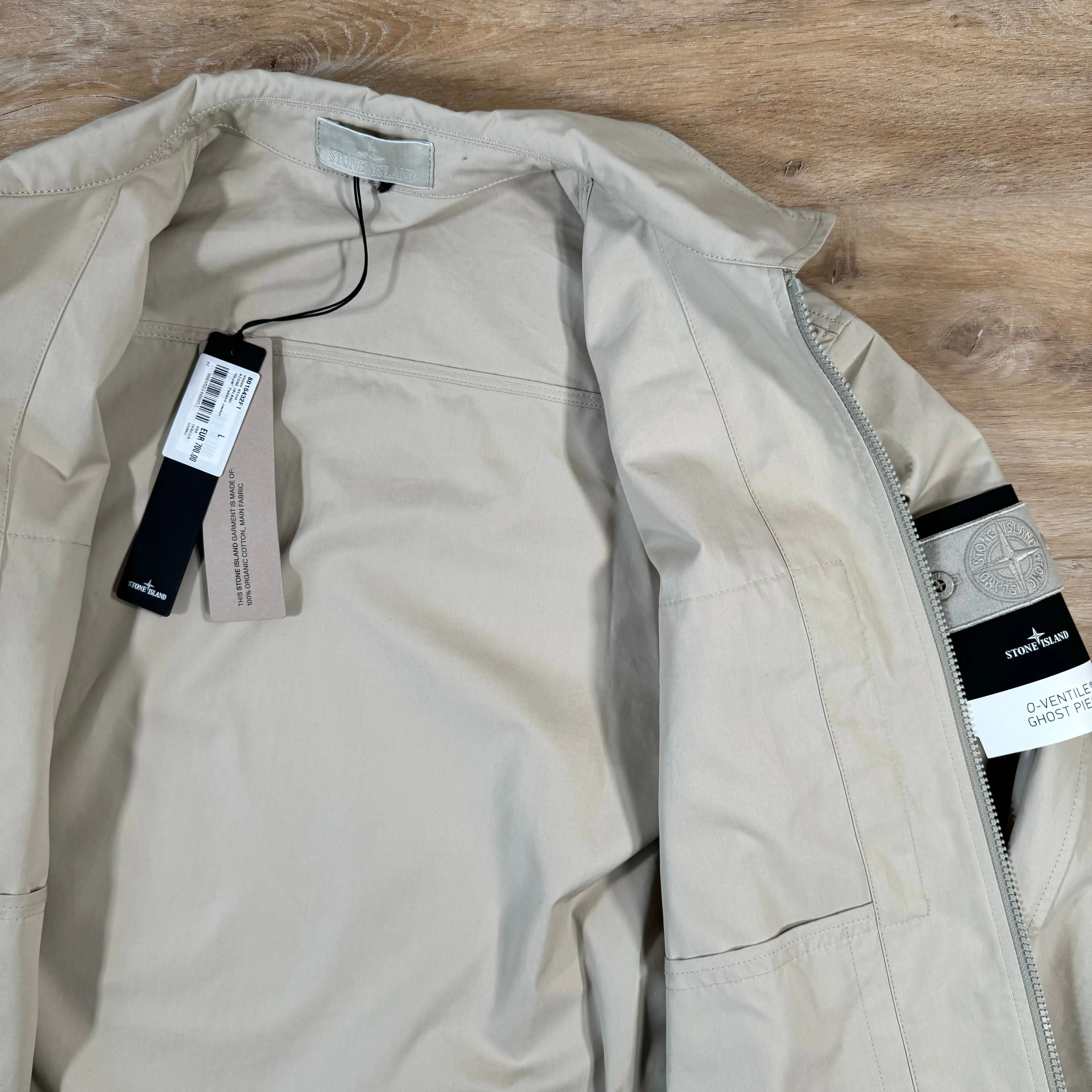 Stone Island Weatherproof Canvas Ghost Overshirt in Beige