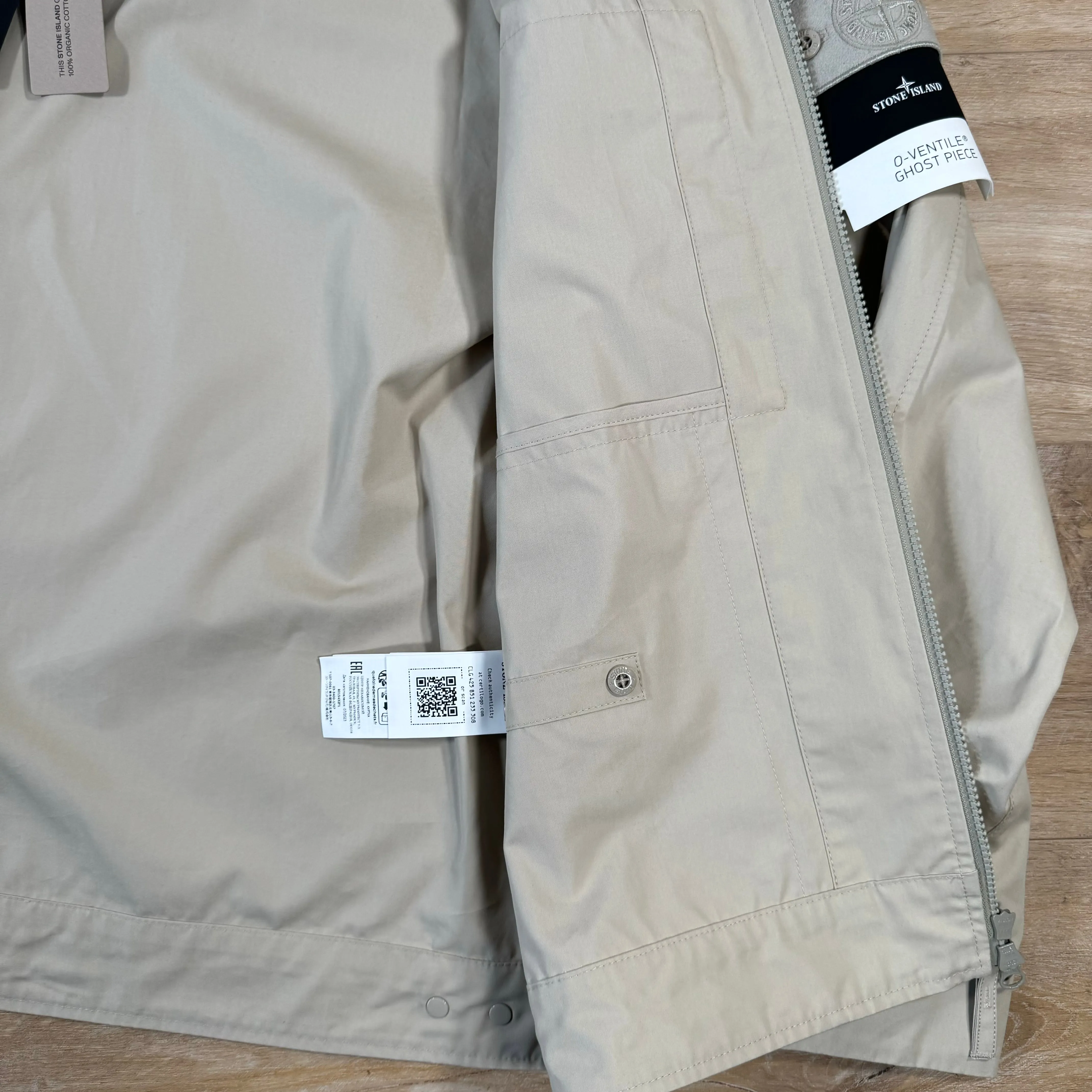 Stone Island Weatherproof Canvas Ghost Overshirt in Beige